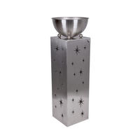 STERNENSÄULE Mann LED Edelstahl Silber 76x25,5x25,5cm - Silberfarben, Metall (25.5/76/25.5cm) - DELUKE