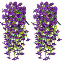 KUNSTBLUME 2 Stück Kunstblumen Veilchen Hängend - Lila, Kunststoff (75cm) - Kaket