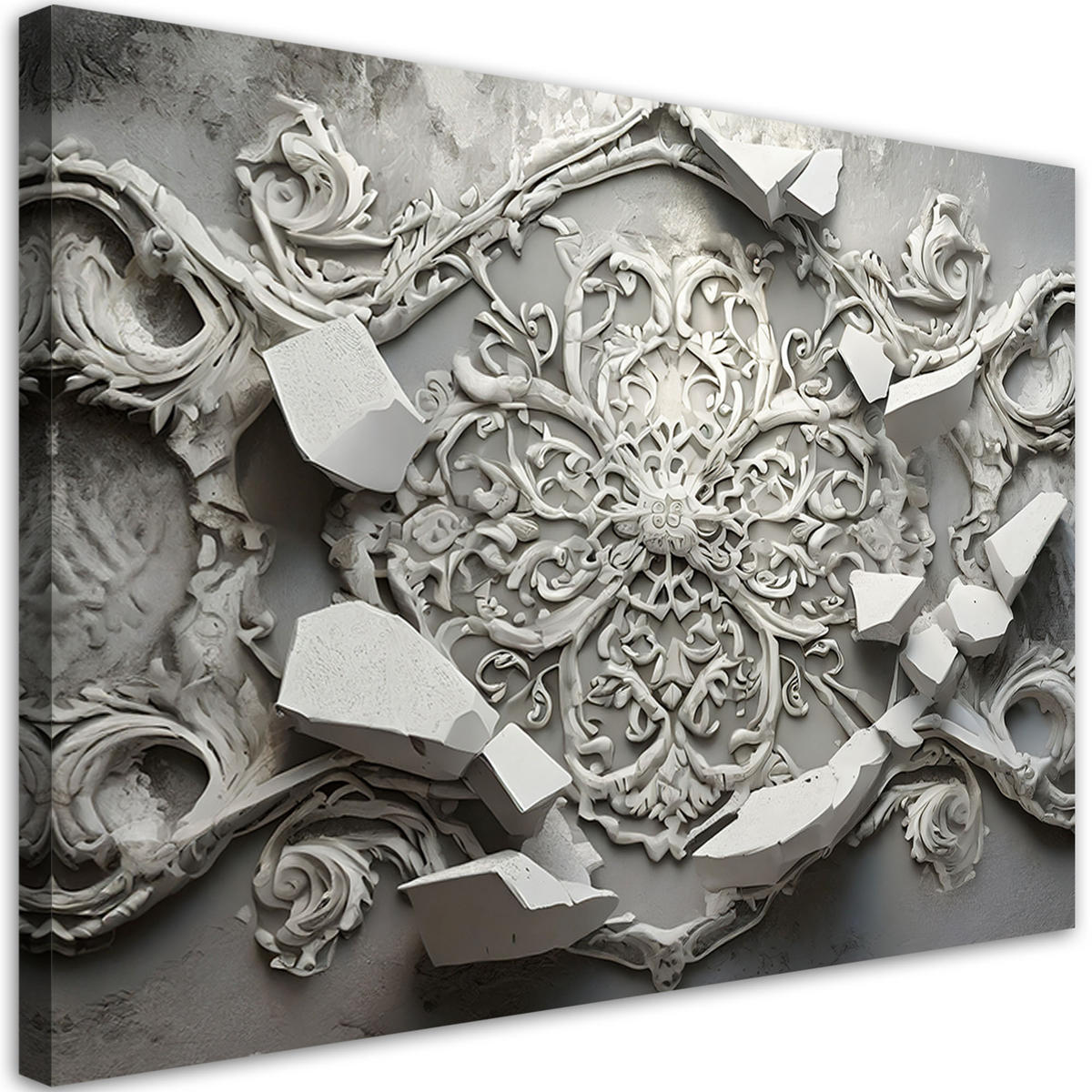 WANDBILD grau 3d abstraktion - Silberfarben, Textil (60/40cm) - Feeby