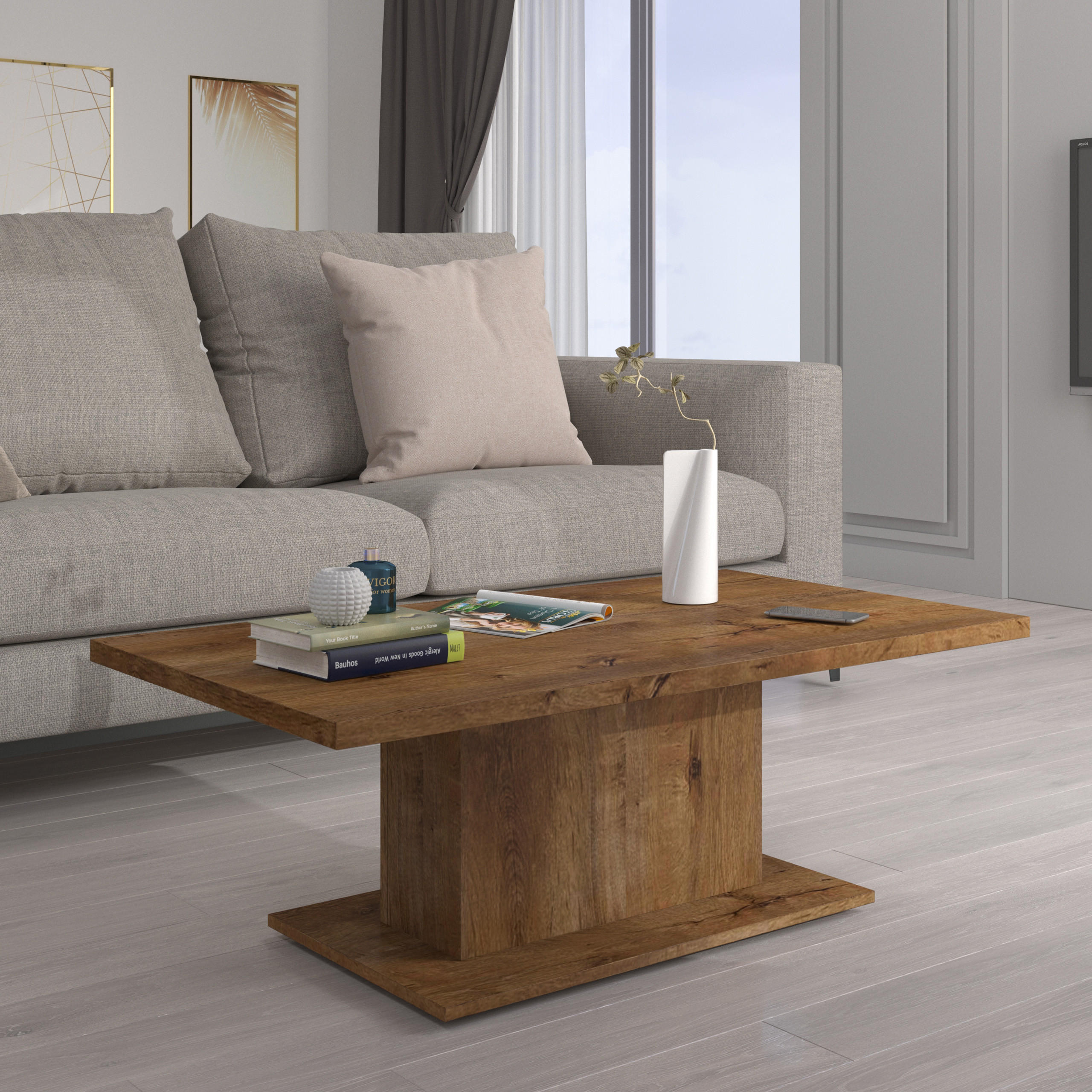 COUCHTISCH VERMONTA 110/43,3/60 cm Braun - Braun, Holzwerkstoff (60/110/43.3cm) - MASSENO