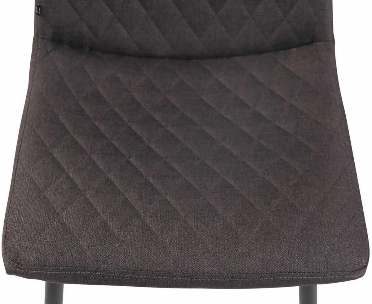 STUHL 4er Set Stoff dunkelgrau - Dunkelgrau/Schwarz, Textil/Metall (45/83/57cm) - CLP