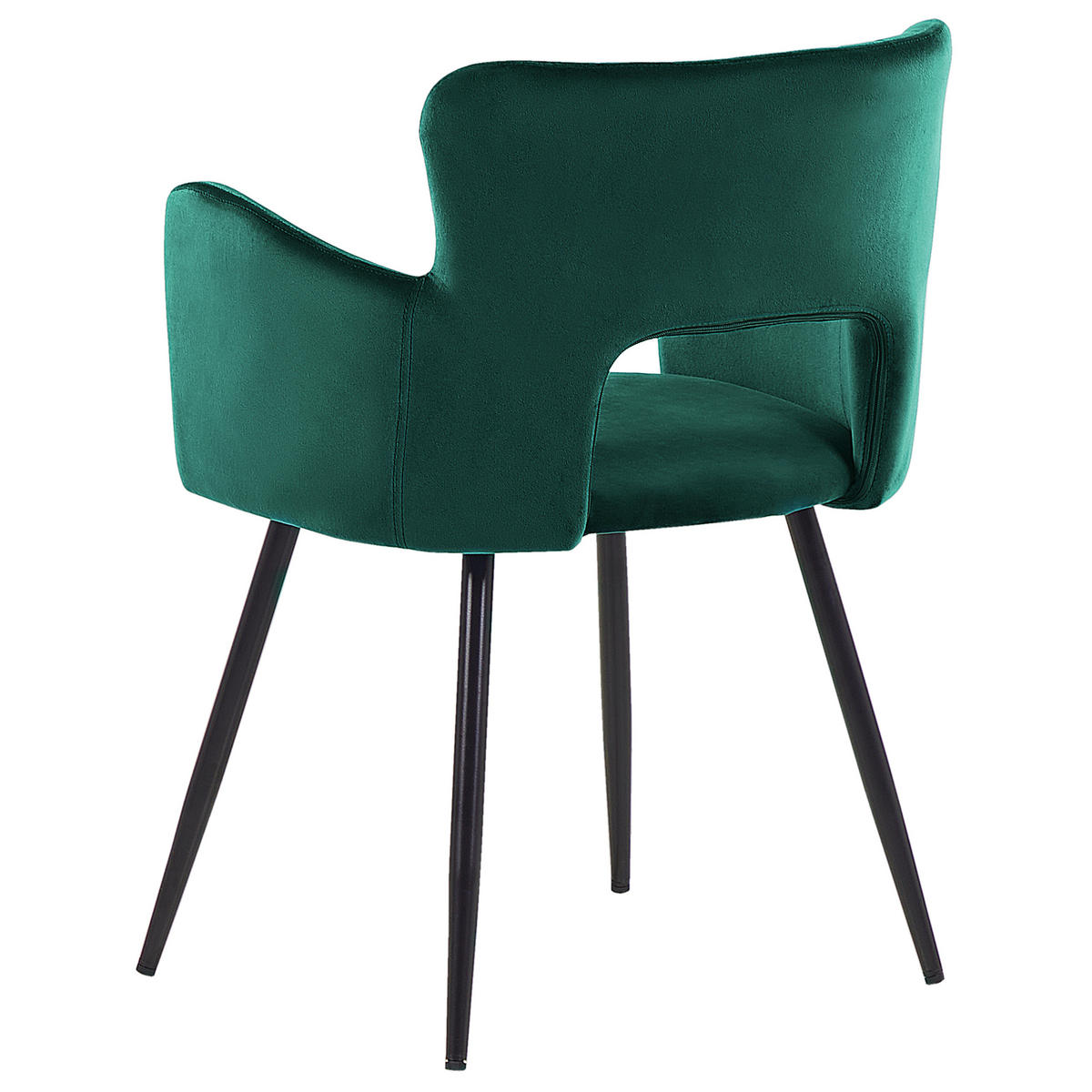 MATSTOL set om 2 sammet smaragdgrön Sanilac - Smaragdgrön, Textil/Metall (52/75/44cm) - Beliani