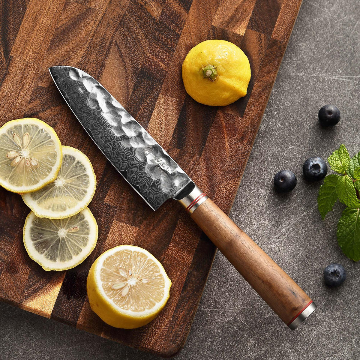 SANTOKUMESSER 12 cm - Nussbaumfarben, Holz/Metall (23cm) - Wakoli