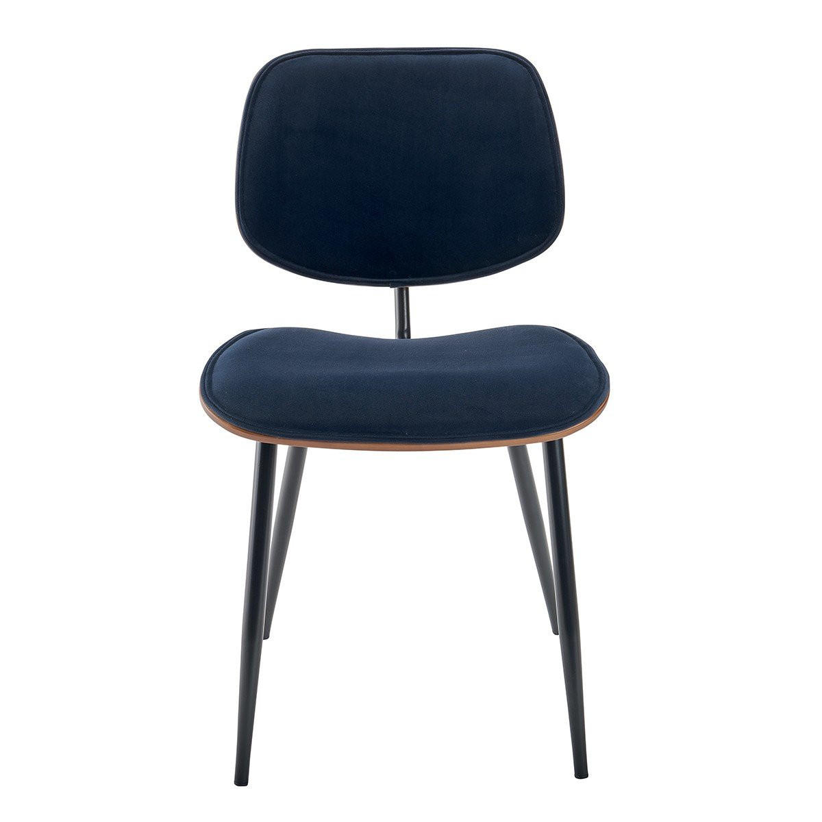 VELOURS-STÜHLE im 2er-Set mit Holz-Finish - Olympia - Blau, Holz (76.5/76.5/46cm) - Signature