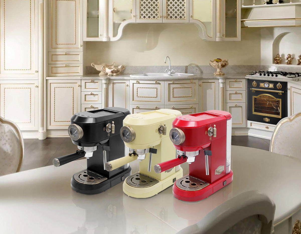 KAFFEEMASCHINE KA 2005 RotEm, Bordeaux , 19 bar, Siebträger-Espressomaschine - Bordeaux, Metall (14.5/31/29.5cm) - Kaiser Küchengeräte