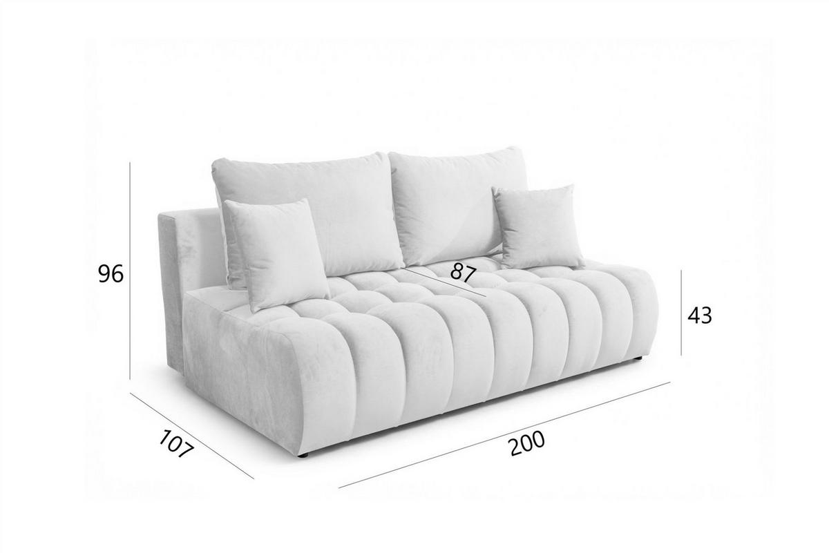 SCHLAFSOFA Nina - Anthrazit, Holzwerkstoff/Textil (200/96/107cm) - Fun Möbel