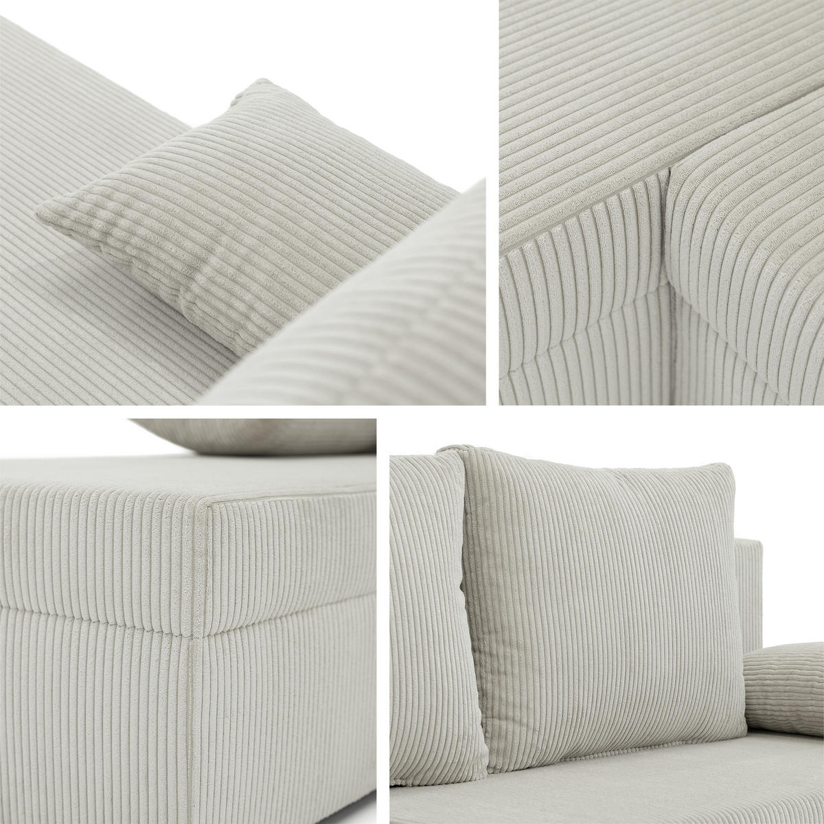 ECKSOFA Maxi - Schwarz/Grau, Holz/Kunststoff (197/145cm) - MIRJAN24