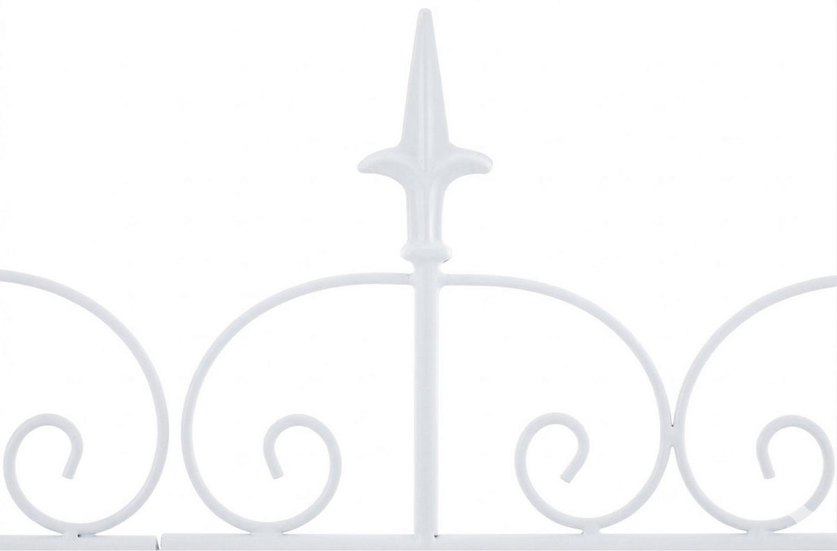 GARTENZAUN Metall Weiß - Weiß, Metall (124/116cm) - CLP