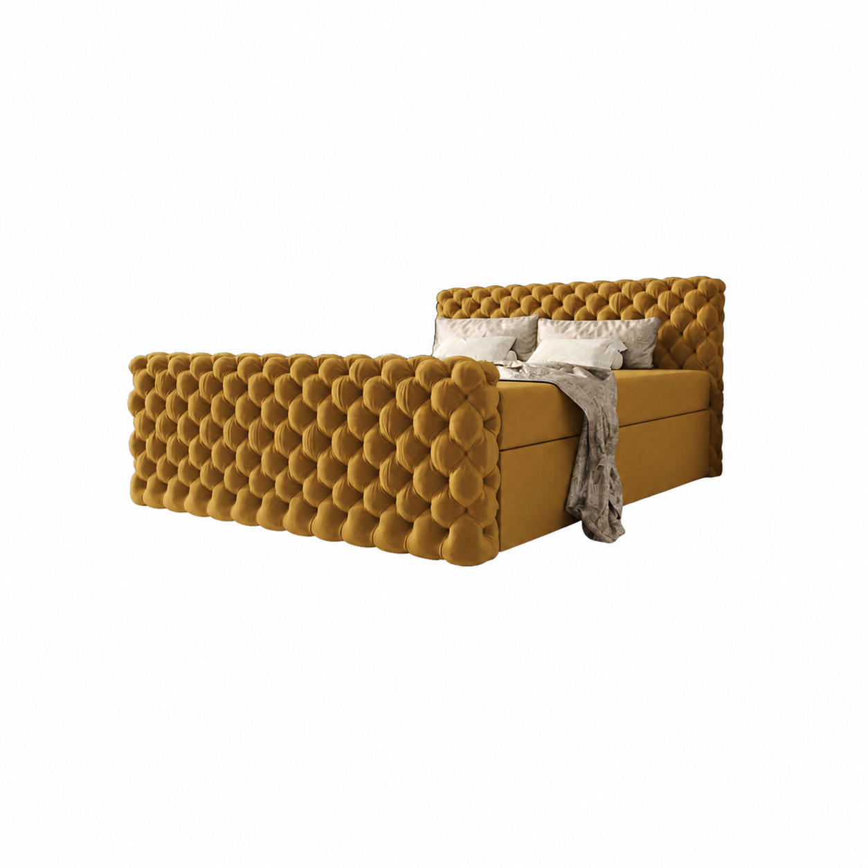 BOXBETT Figo IV Senf 180x200 cm - Currygelb, Textil (180/200cm) - B&B Home