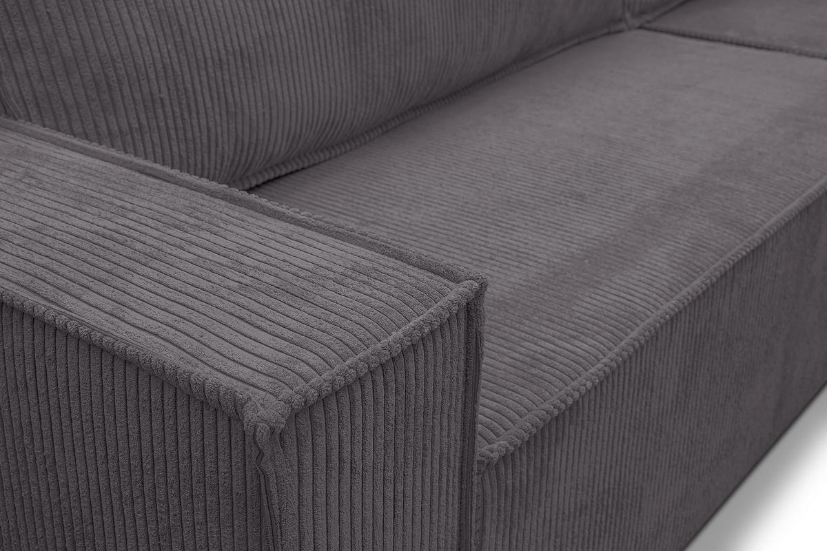 ECKSOFA HUGO XL Schlaffunktion und Bettkasten Cord-Stoff (Dunkelgrau) - Dunkelgrau, Textil (274/142cm) - VENASI MÖBEL