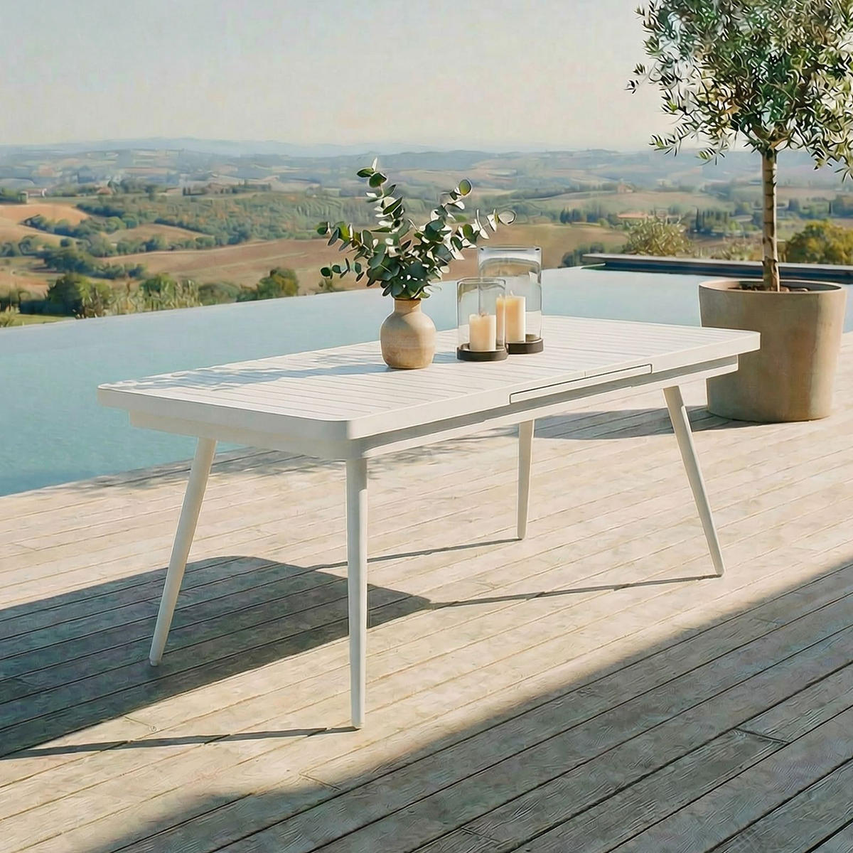 GARTENTISCH SUNNY weiß - Weiß, Metall (90/180/77cm) - IDIMEX