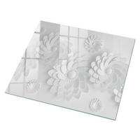 GLASPLATTE 80x60 cm – Weiße Blüten - Schwarz, Glas (0.4/80/60cm) - ArtPrintCave