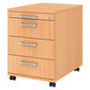 ROLLCONTAINER - 3 Materialschubladen 58/42,8/59 cm in Buchefarben Chromgriff (Metall) - Buchefarben, Holzwerkstoff (42.8/59/58cm) - bümö