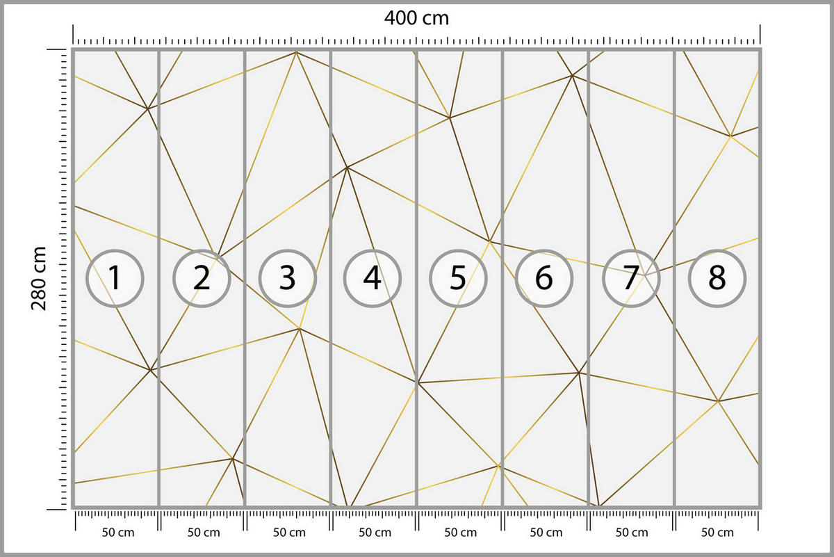 FOTOTAPETE Geometrische Abstraktion Glamour Stil 400x280 - Gelb/Beige, Papier (400/280cm) - Muralo