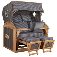 STRANDKORB XL Schillig Bullauge - Braun/Grau, Metall (142/170/95cm) - Mr. Deko
