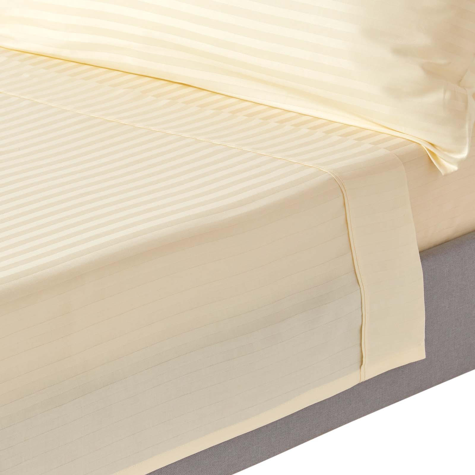DAMAST-BETTLAKEN ohne Gummizug, 100% Ägyptische Baumwolle - Creme, Textil (240/300cm) - Homescapes