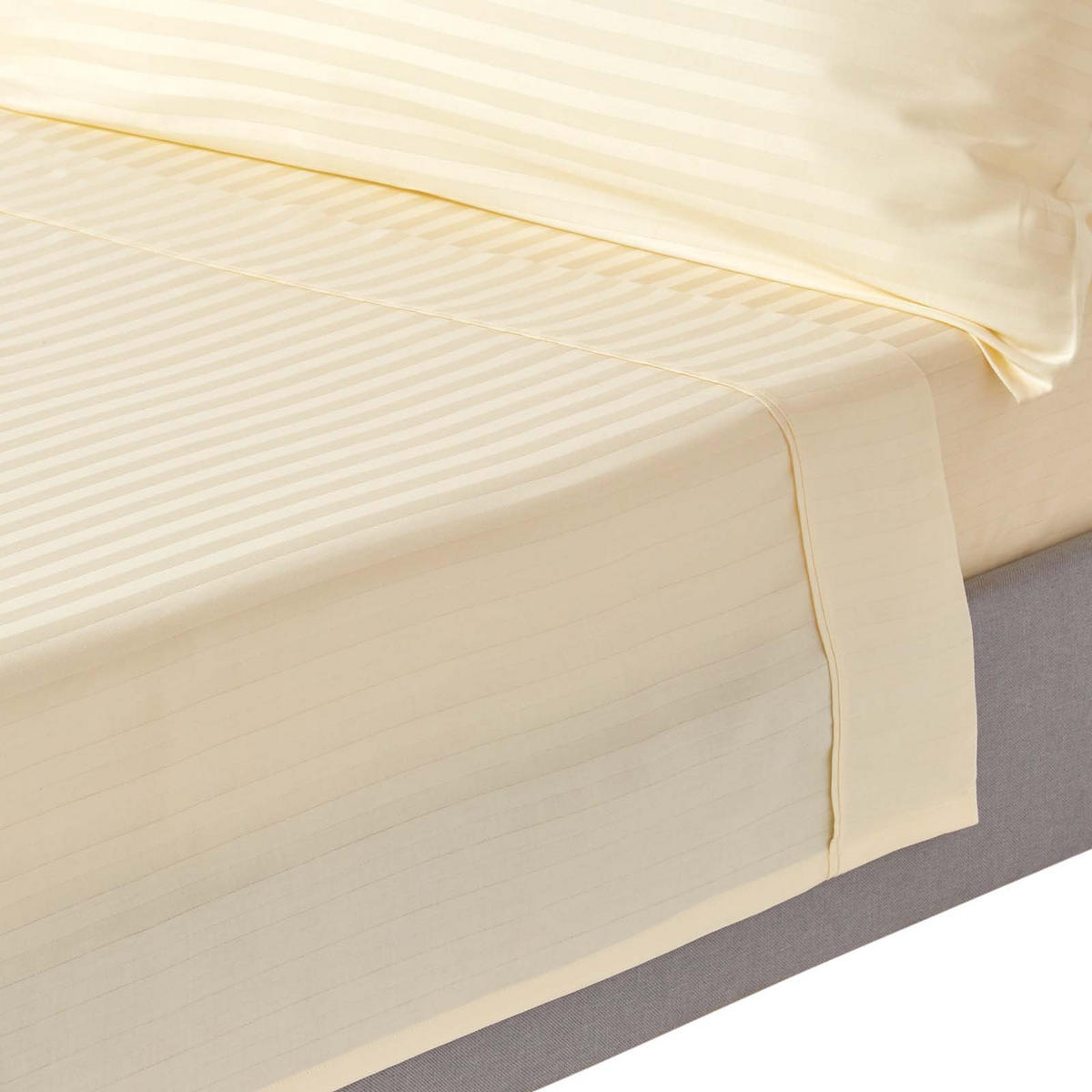 DAMAST-BETTLAKEN ohne Gummizug, 100% Ägyptische Baumwolle - Creme, Textil (240/300cm) - Homescapes