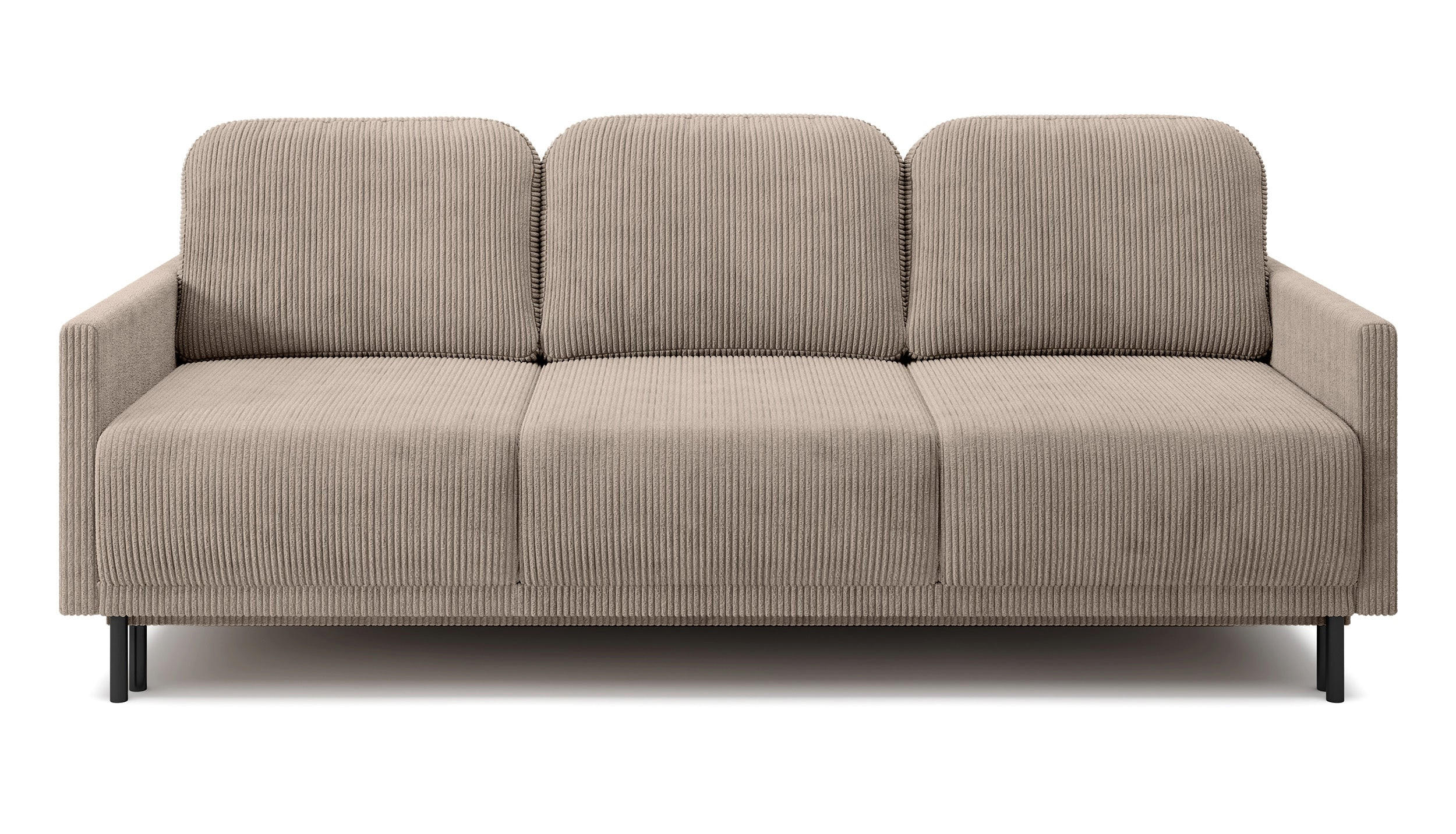 SCHLAFSOFA Hamiel Beige Cordbezug 212 cm - Beige/Schwarz, Holz/Textil (212/87/97cm) - Selsey