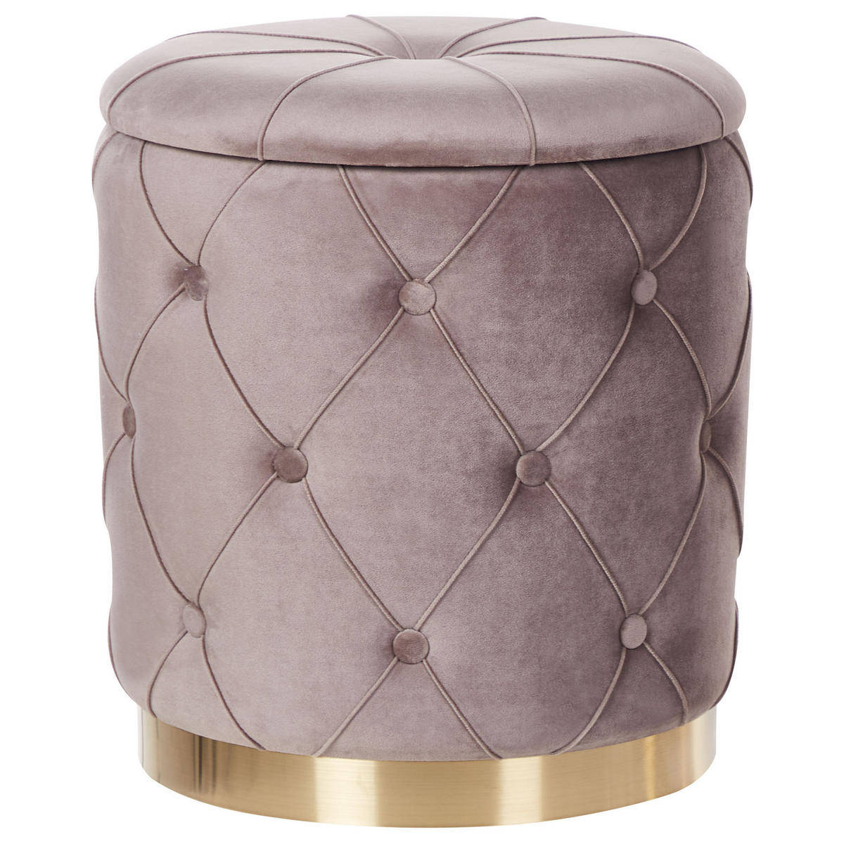 POUF 2er-Set Taupe Pueblo - Taupe/Goldfarben, Textil (33/44/33cm) - Beliani