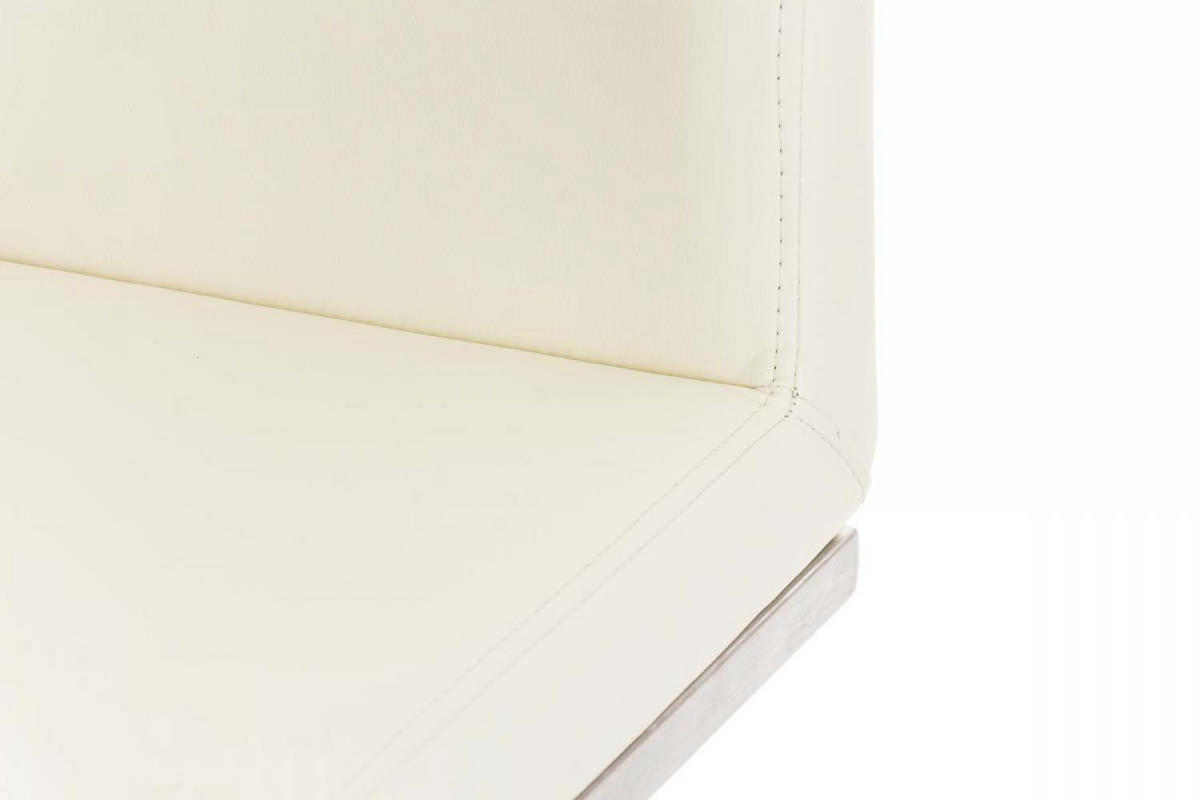 BARHOCKER 2er Set Lederlook Creme - Edelstahlfarben/Creme, Textil/Metall (42/86/44cm) - CLP