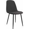 ESSZIMMERSTUHL Stoff Dunkelgrau - Dunkelgrau/Schwarz, Textil/Metall (45/88/54cm) - CLP