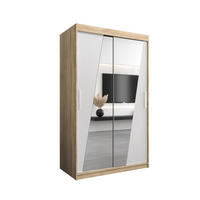 SCHWEBETÜRENSCHRANK 200/120/62 2-türig - Silberfarben/Weiß, Holz/Kunststoff (120/200/62cm) - Abiks Möbel