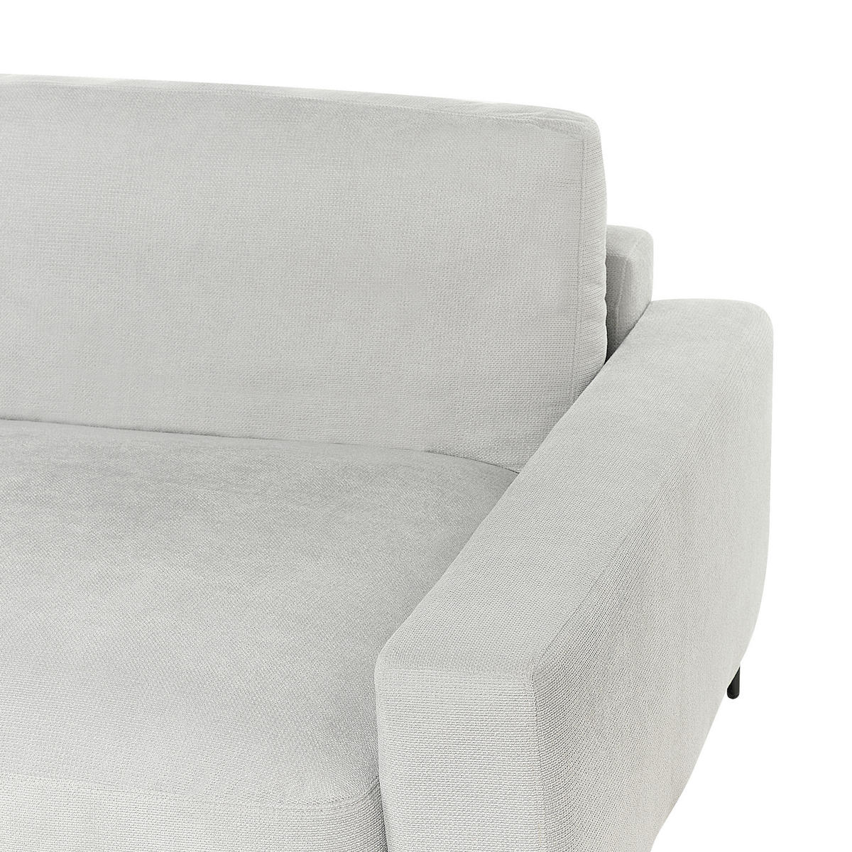3-SITZER-ECKSOFA hellgrau rechtsseitig Maloy - Schwarz/Grau, Textil (272/189cm) - Beliani