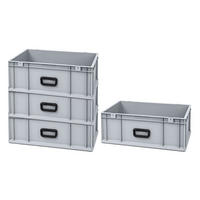 EUROBOX 4x Nextgen Portable Uno 22x40x60cm 44 Liter - Grau, Kunststoff (40/22/60cm) - PROREGAL