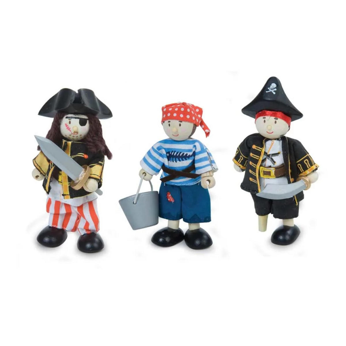 HOLZSPIELFIGUREN Le Toy Van, Piraten Set, für Kinder - Braun, Holz (8/8cm) - Le Toy Van