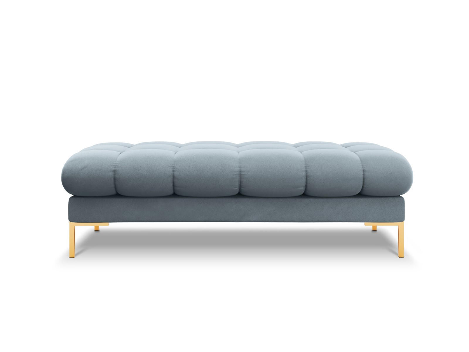 BANK Mamaia aus Samt hellblau 2 Sitzplätze - Hellblau, Textil (133/41/62cm) - Micadoni