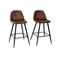 BARHOCKER-SET 2 Stück - Schwarz/Braun, Textil/Metall (47.5/91.5/50cm) - Urban Meuble