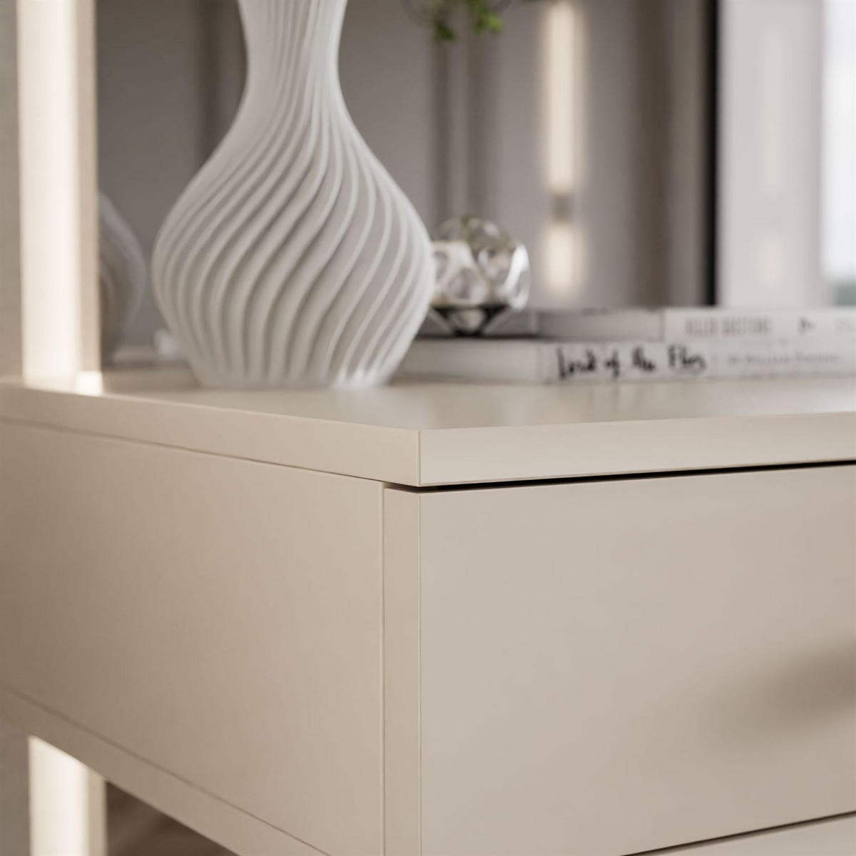 KONSOLE Glamour hängend mit Kristallgriff - Kaschmir, Holzwerkstoff (100/15/42cm) - Lookway