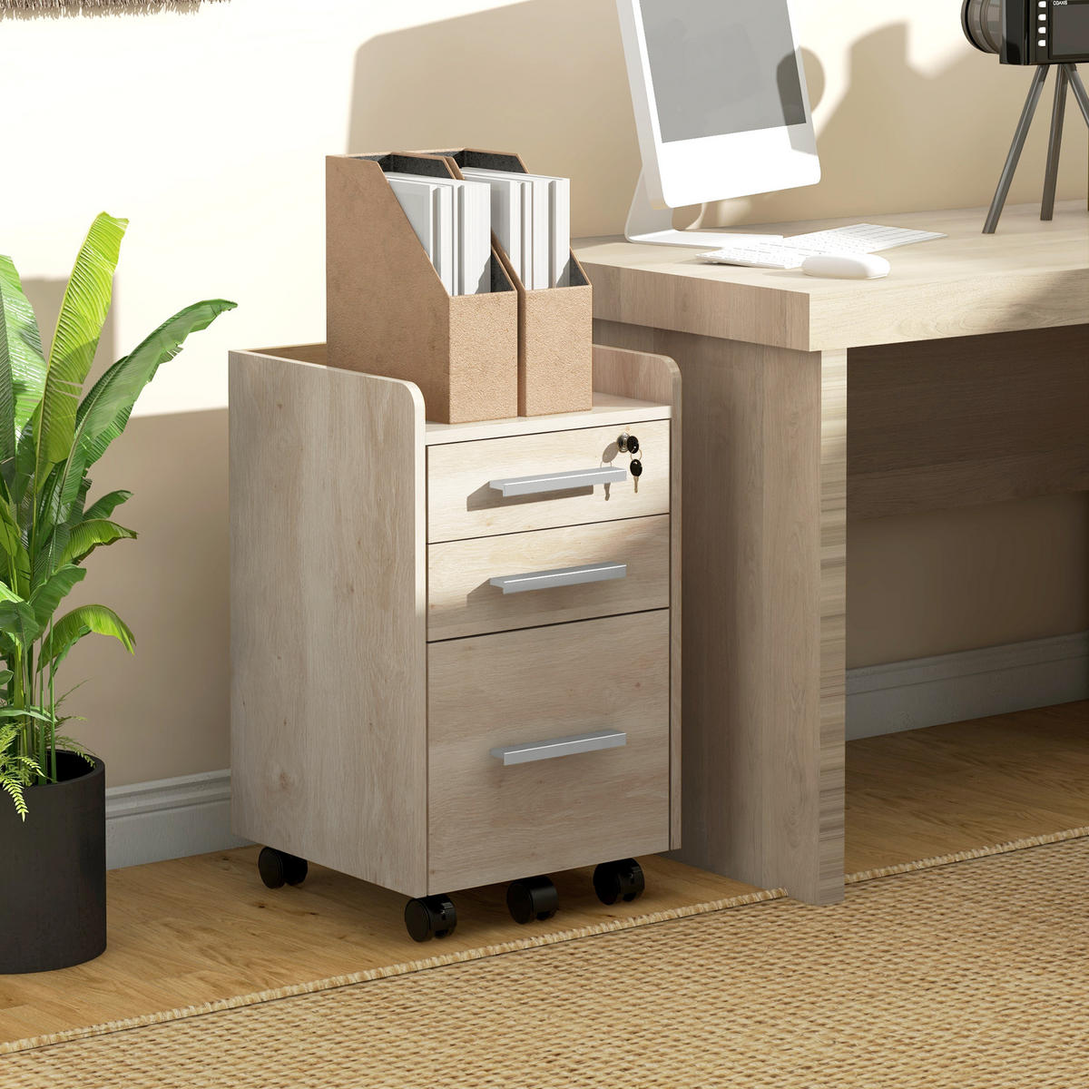 ROLLCONTAINER DE-14428 Beige - Beige, Holzwerkstoff (40/65/39cm) - ComfortXL