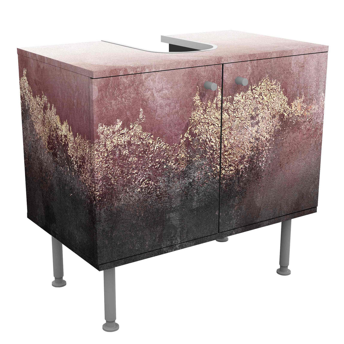 WASCHBECKENUNTERSCHRANK Goldene Dämmerung Rosa 60/55/35 cm - Rosa, Holzwerkstoff (60/55/35cm) - Bilderwelten
