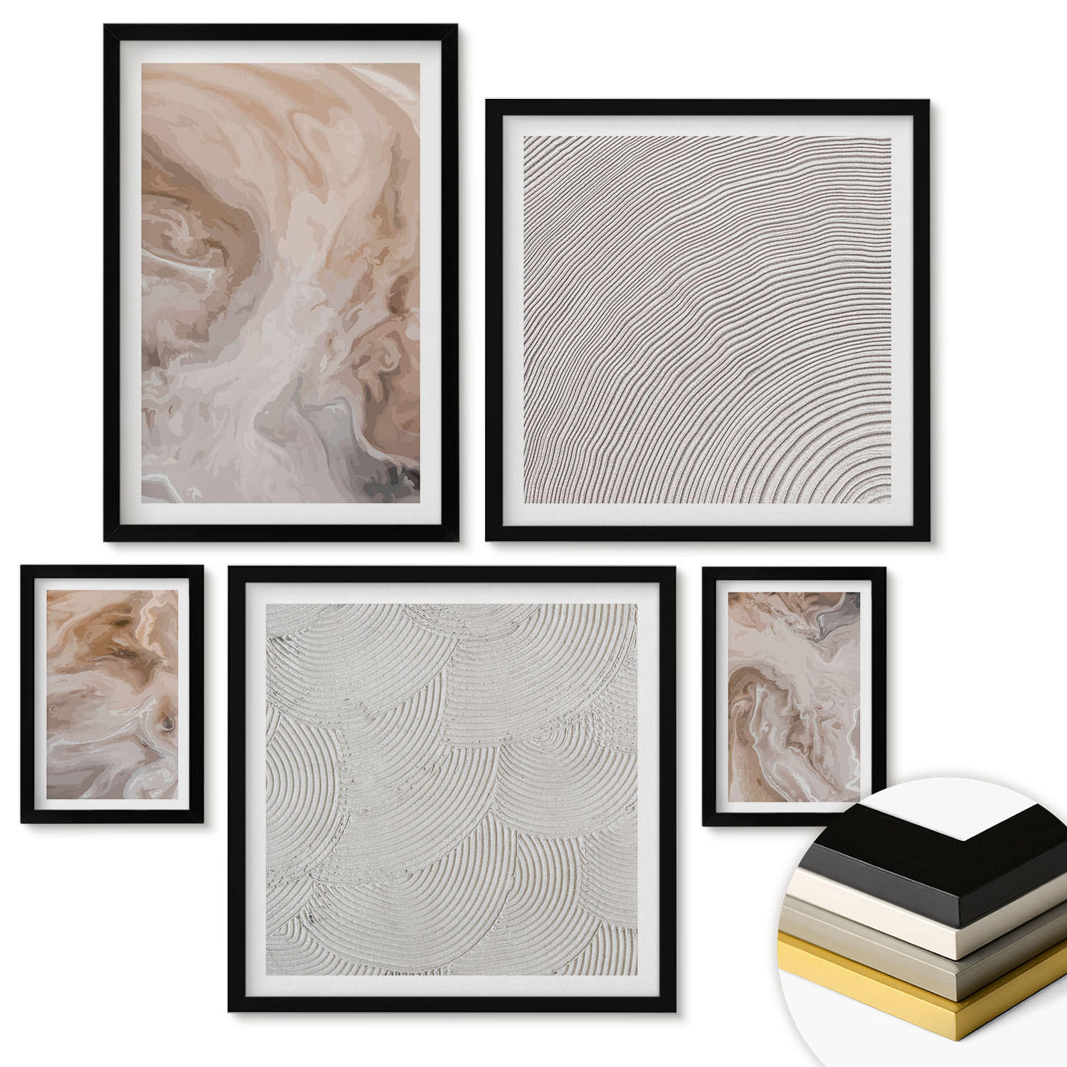 ArtPrintCave Wandbilder Schwarz 40x60 cm