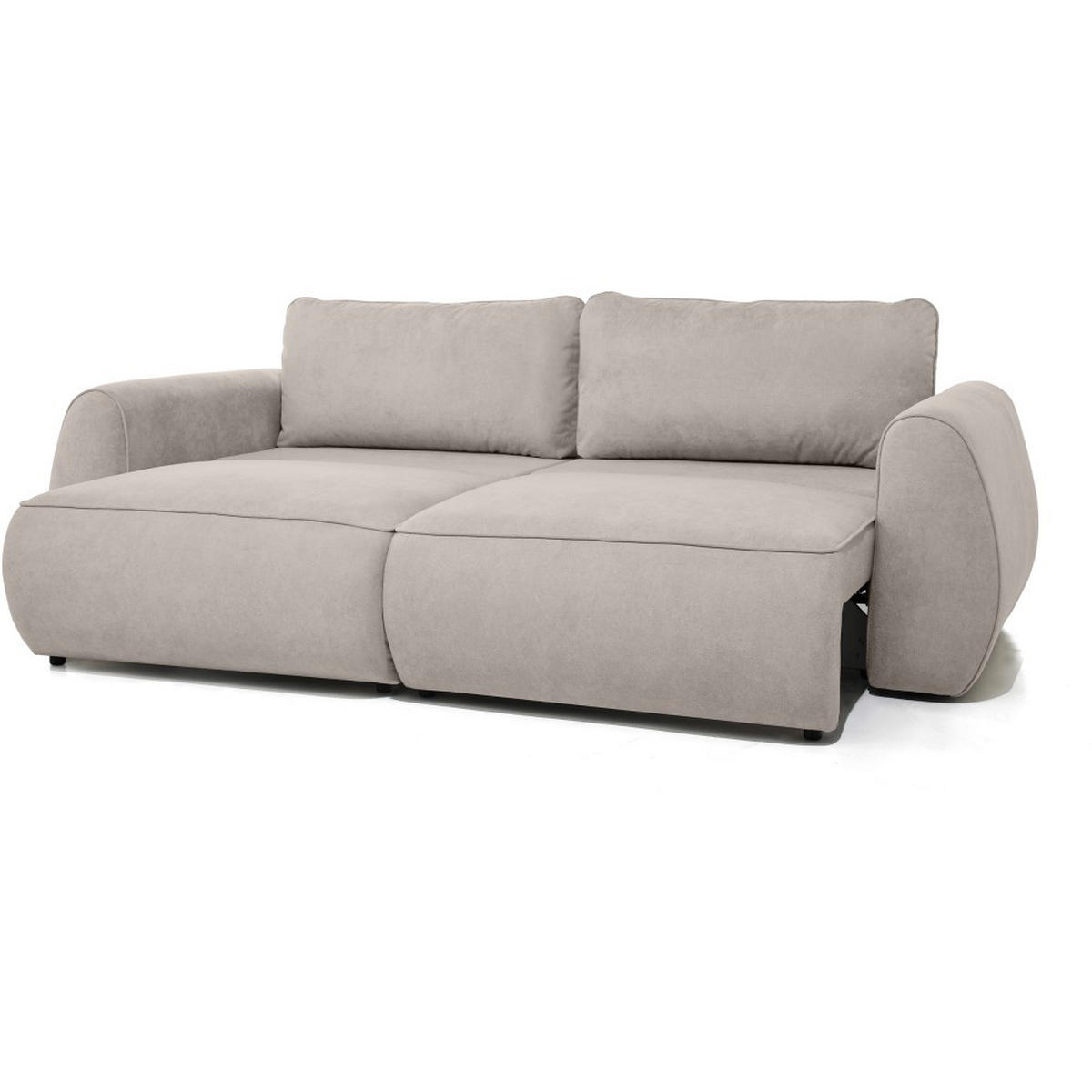 3-SITZER Schlafsofa Bravo mit Eckfunktion, mit zwei Bettkasten, Beige - Beige/Schwarz, Textil (257/96/110cm) - Beautysofa