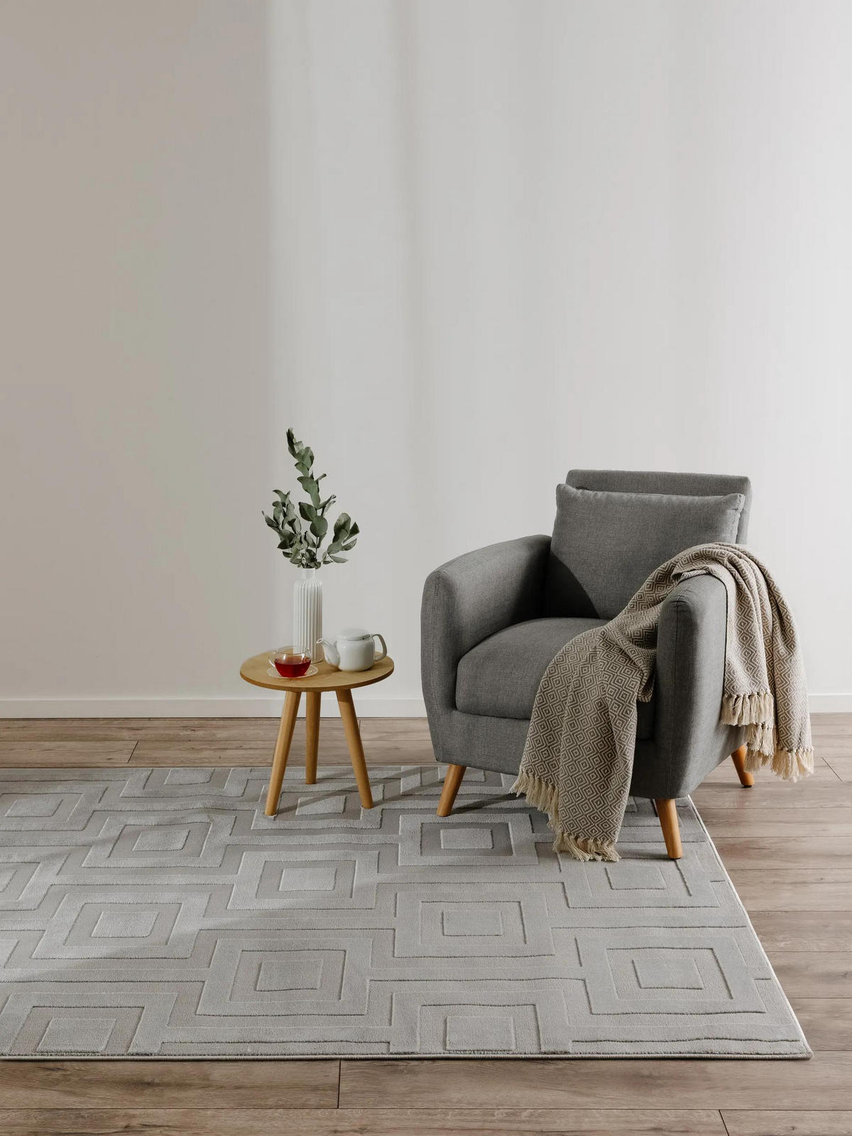 KOBEREC Claire Světle šedá 160x230 cm - šedá, plast/umělá hmota (160/230cm) - benuta