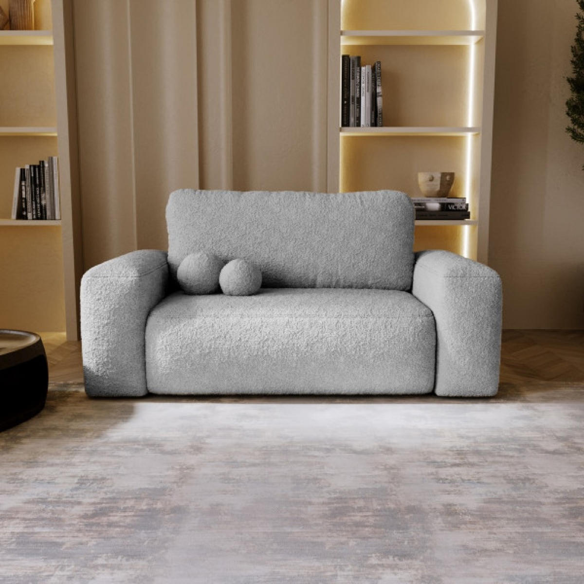 SOFA Hellgrau ILO Mit Schlaffunktion Und Bettkasten - Grau, Textil (190/94/110cm) - Sepro Meble