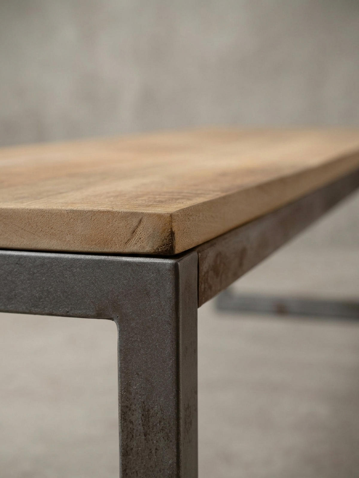 SITZBANK – Mango Massivholz/Metall, Vintage - Anthrazit/Braun, Holz/Metall (120/46/45cm) - KADIMA DESIGN