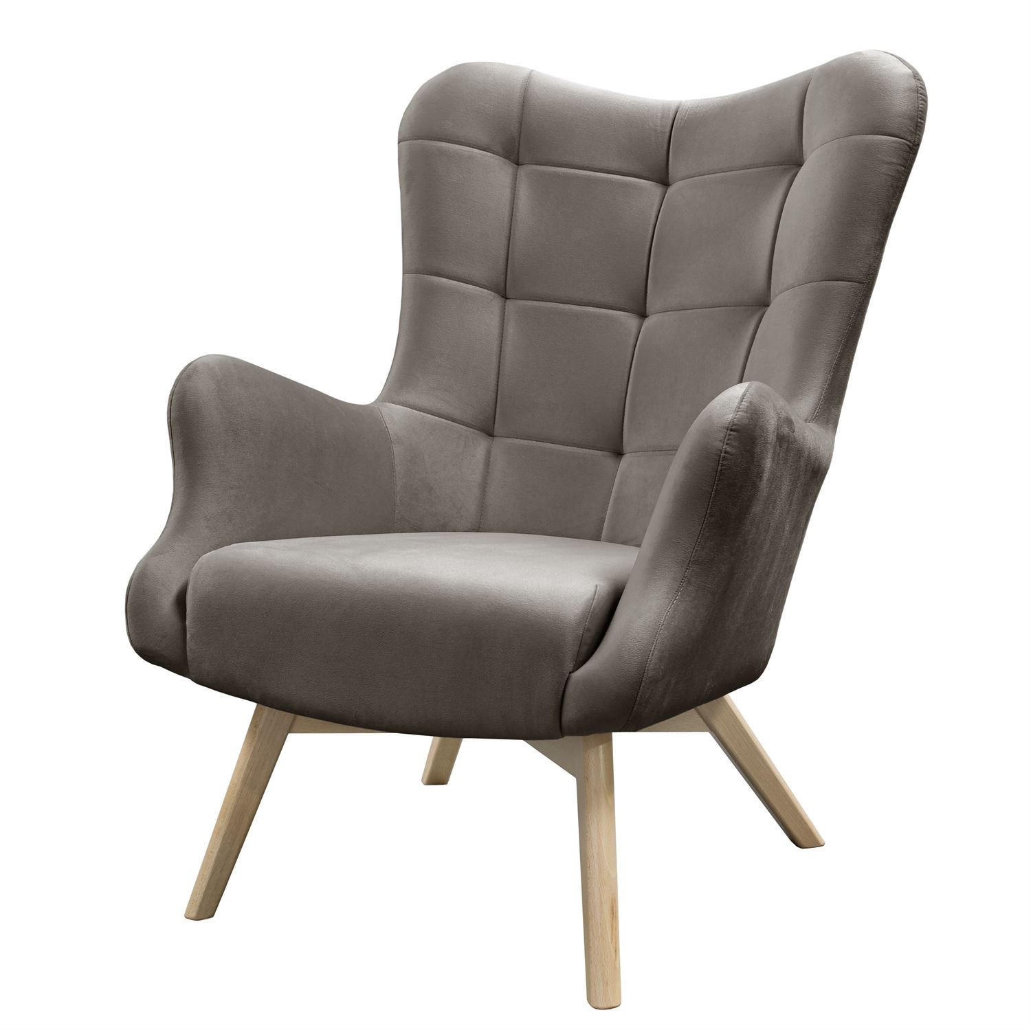 SESSEL SAND mit Buchenbeinen - Buchefarben/Grau, Textil (80/105/86cm) - Lookway