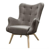 SESSEL SAND mit Buchenbeinen - Buchefarben/Grau, Textil (80/105/86cm) - Lookway