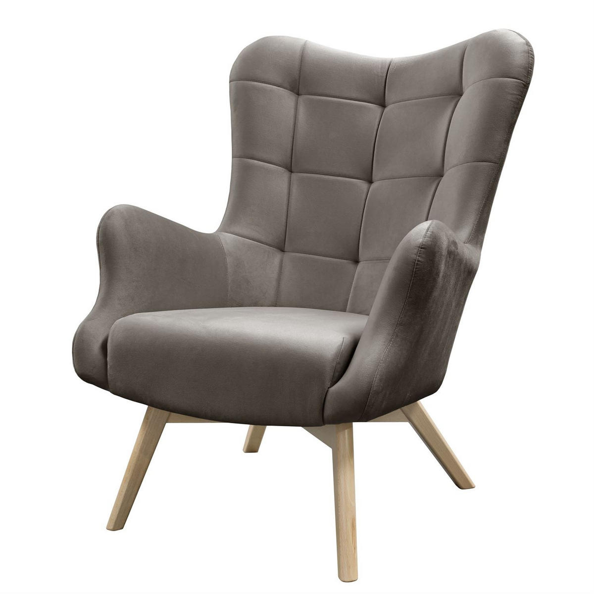 SESSEL SAND mit Buchenbeinen - Buchefarben/Grau, Textil (80/105/86cm) - Lookway