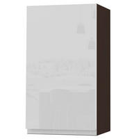 HÄNGESCHRANK Florence W2/40 Lava / RAL 9003 signalweiß HG 40 / 32,5 / 72cm - Türanschlag rechts - Dunkelgrau/Weiß Hochglanz, Holz/Holzwerkstoff (40/72/32.5cm) - Feldmann-Wohnen