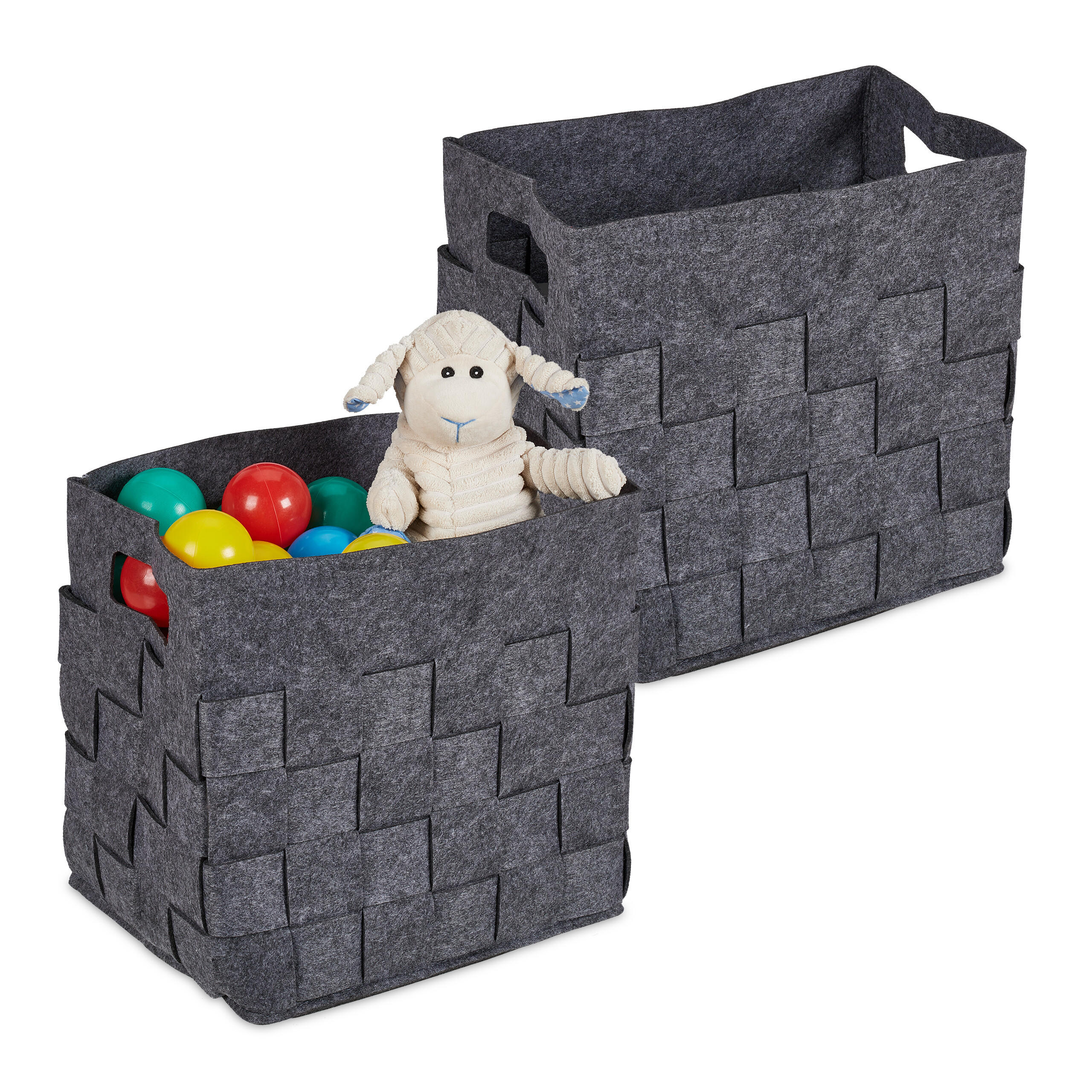 COS Gri set-2 fetru 30x30x24 cm