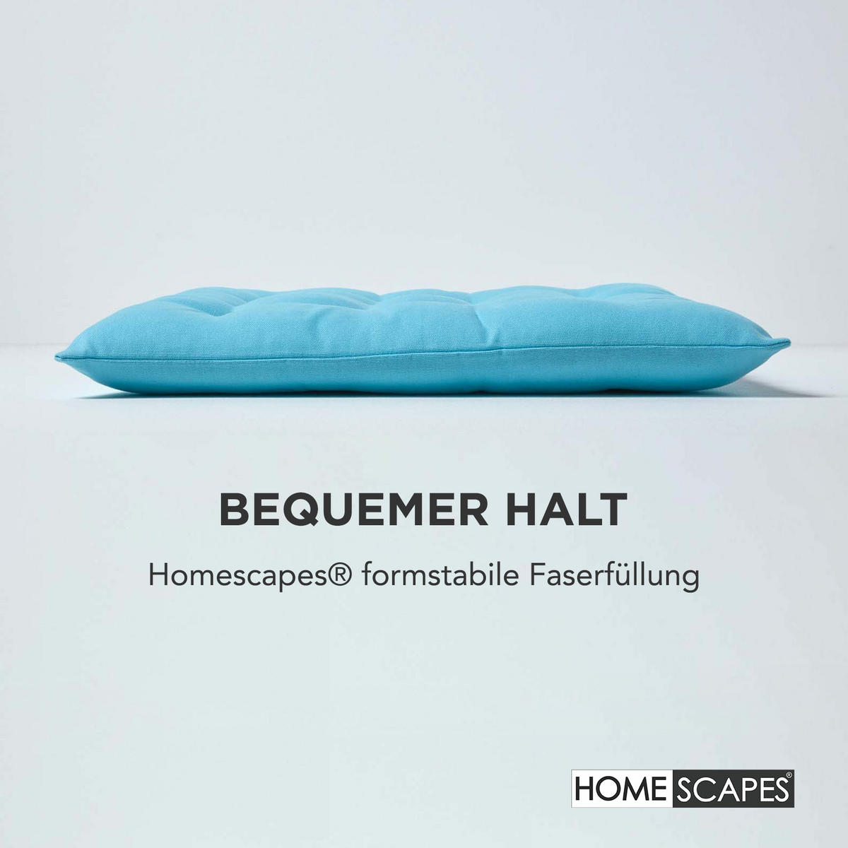 STUHLKISSEN 4er-Set hellblau 40/40/6,5 cm - Hellblau, Textil (40/40/6.5cm) - Homescapes