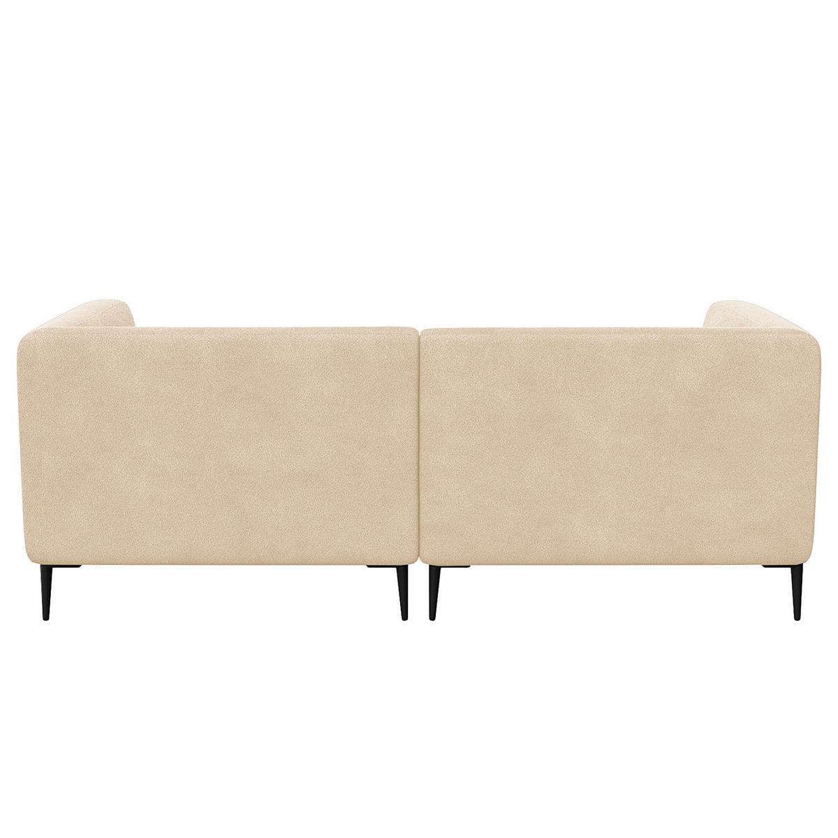 1,5-SITZER ECKSOFA mit Longchair - Beige/Schwarz, Textil/Metall (211/148cm) - home24