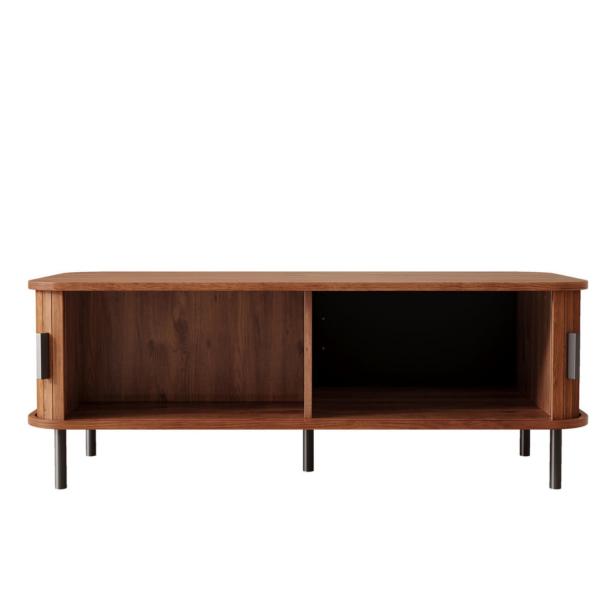 KONFERENČNÍ STOLEK Se posuvnými dvířky, ořechový, 100 × 50 × 45 cm - barva vlašského ořechu, kompozitní dřevo (55/120/45cm) - Urban Meuble