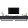 TV-SCHRANK 2-er Set Apollo2 Eiche wotan Schwarz Matt 150 cm - Schwarz, Holzwerkstoff/Metall (300/53/35cm) - Meble Lindner