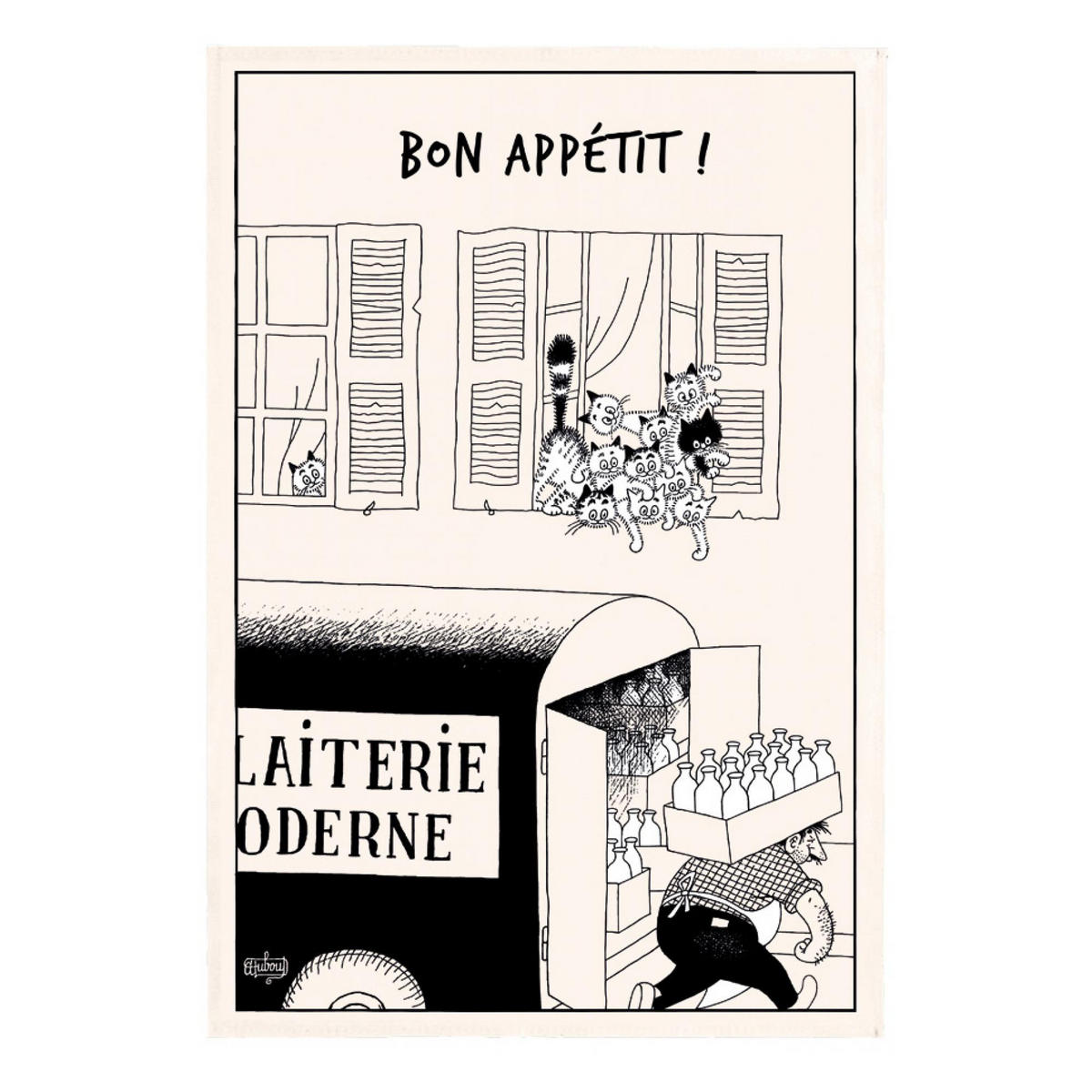 GESCHIRRTUCH Dubout Bon appétit ekrü 48 x 72 cm - Weiß, Textil (48/72cm) - Winkler