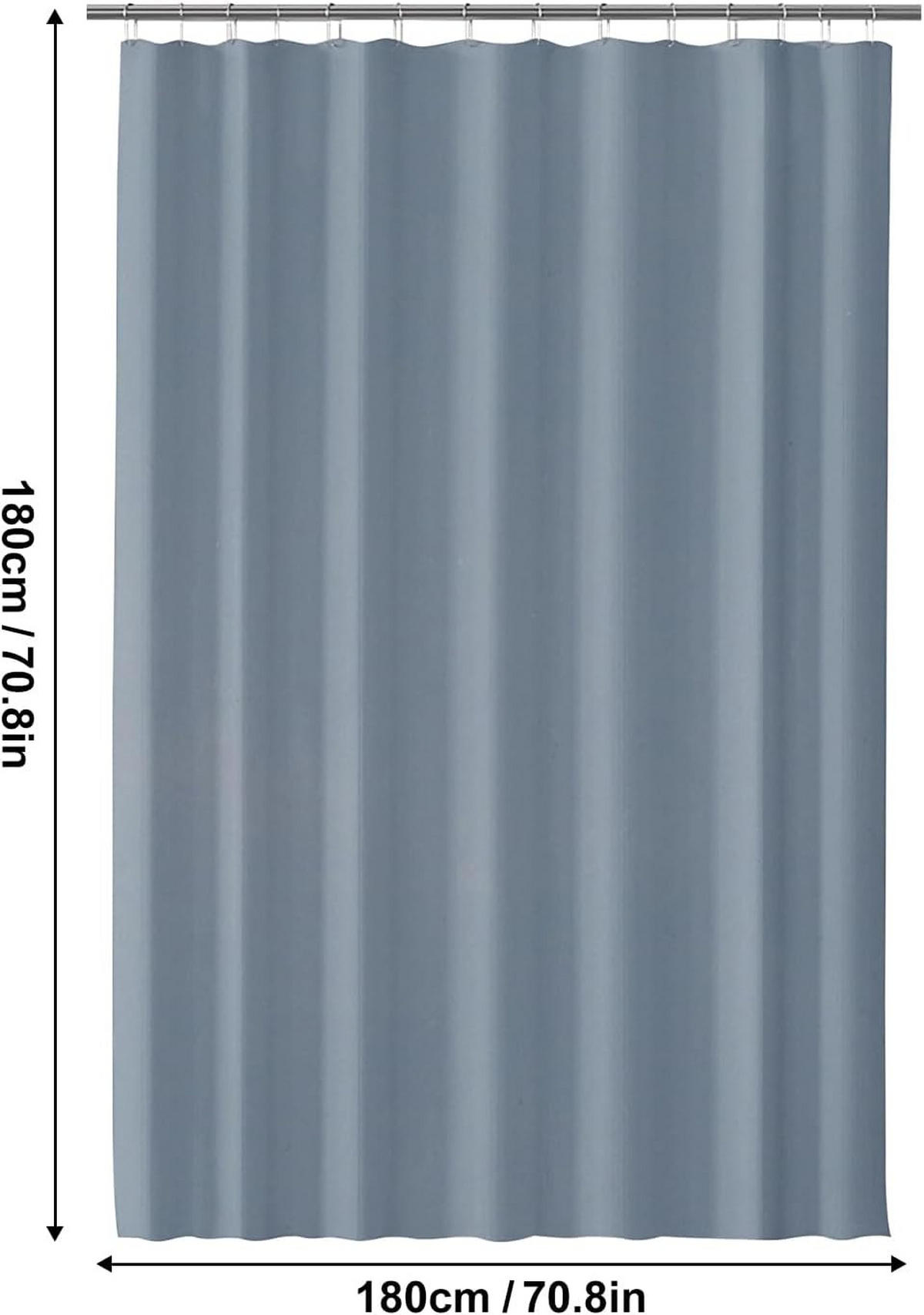 DUSCHVORHANG Blau PEVA dick wasserdicht schnell trocknend für Zuhause Badezimmer - Blau, Kunststoff (180/180cm) - MCBOSON